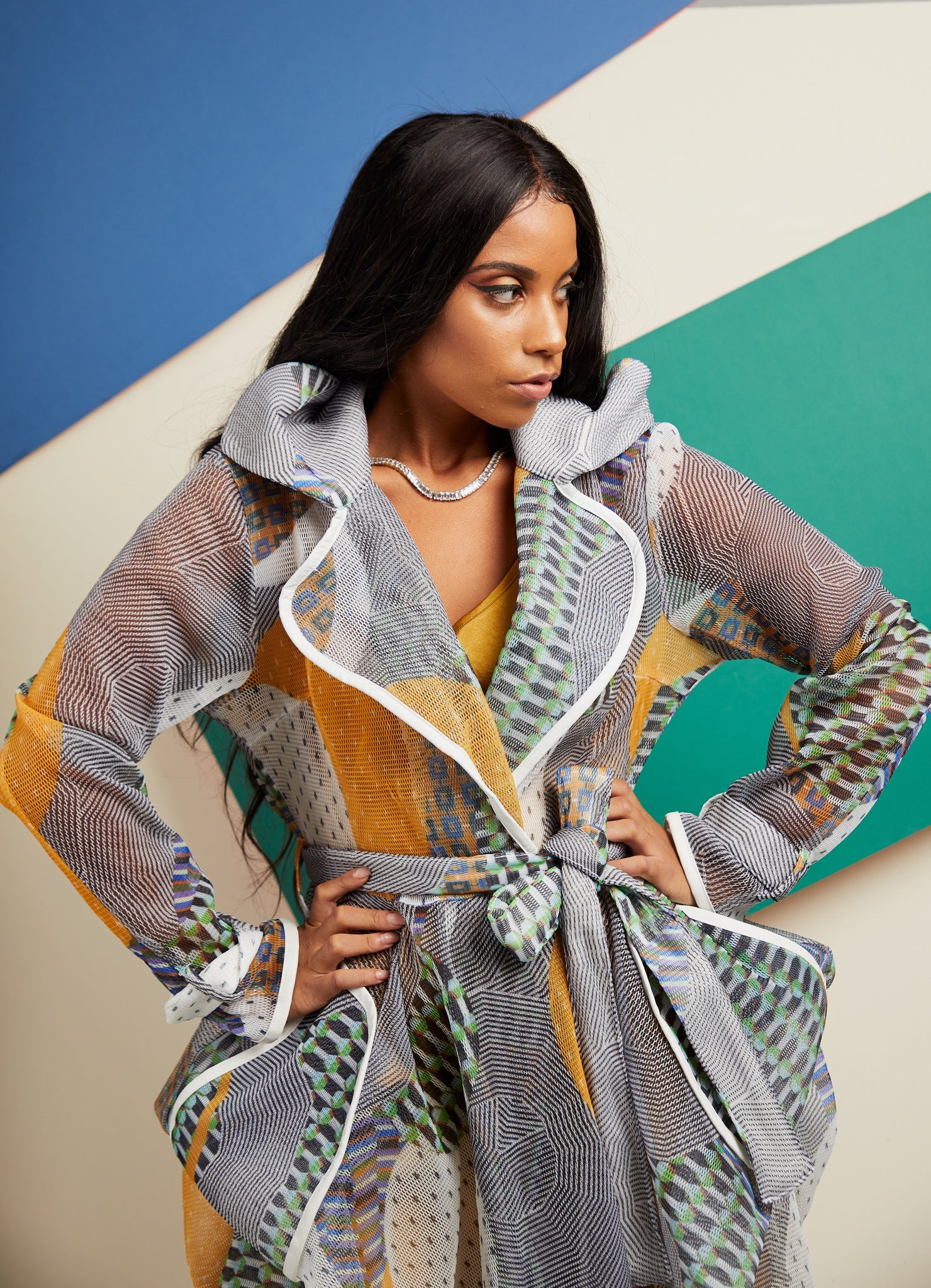 Khloe | Mesh Printed Jacket