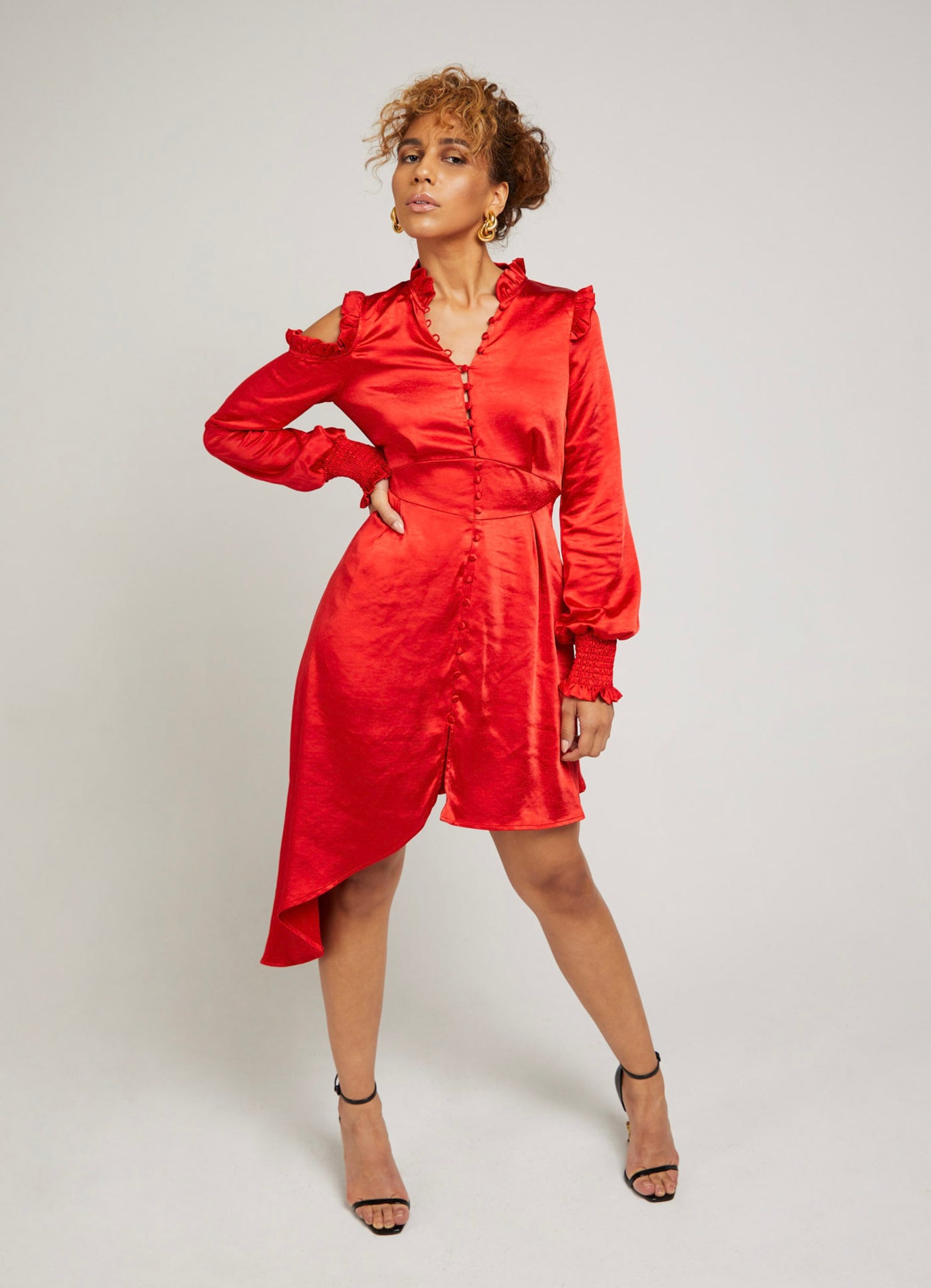 Amalfi | Red Satin Dress