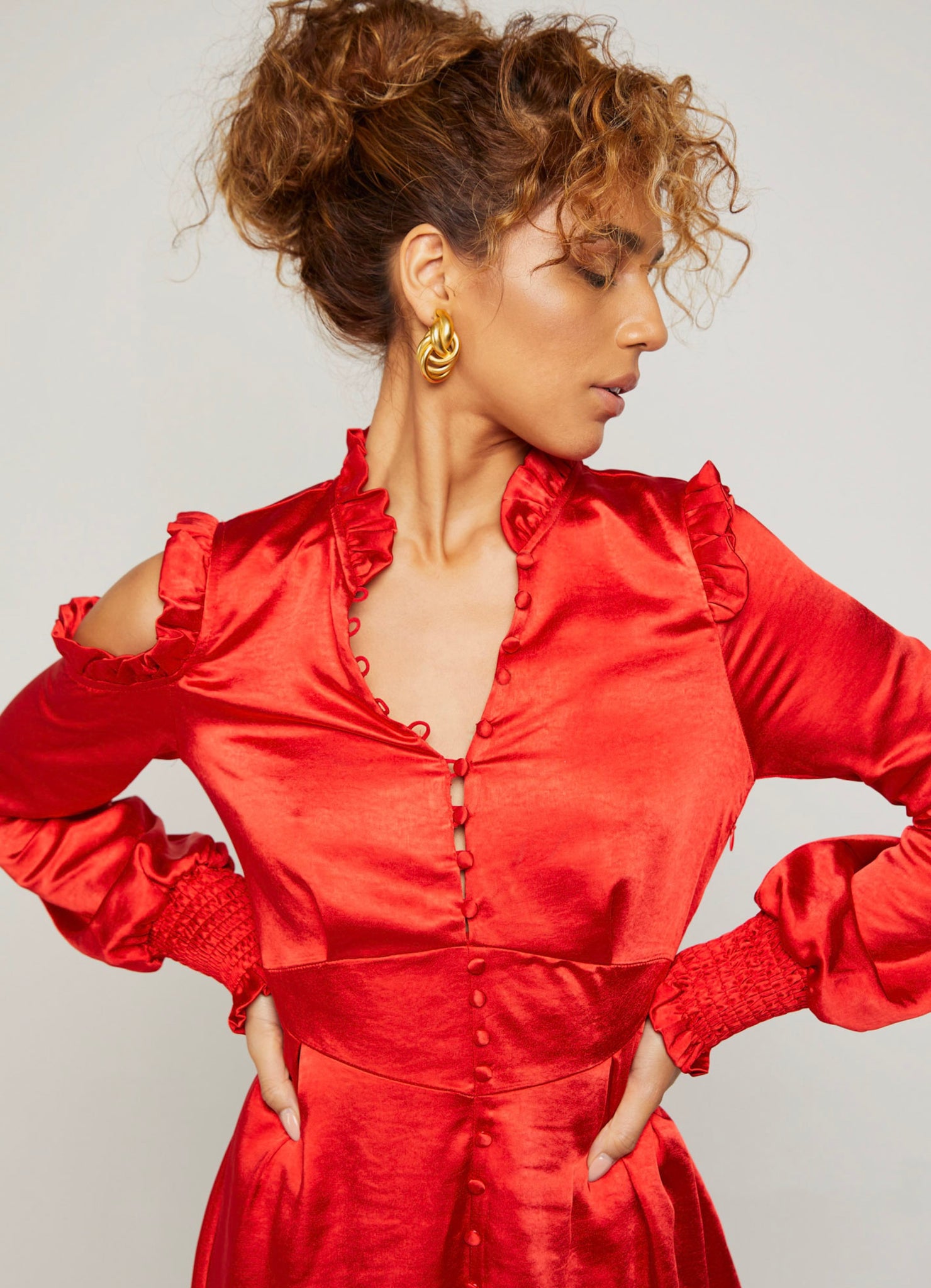 Amalfi | Red Satin Dress