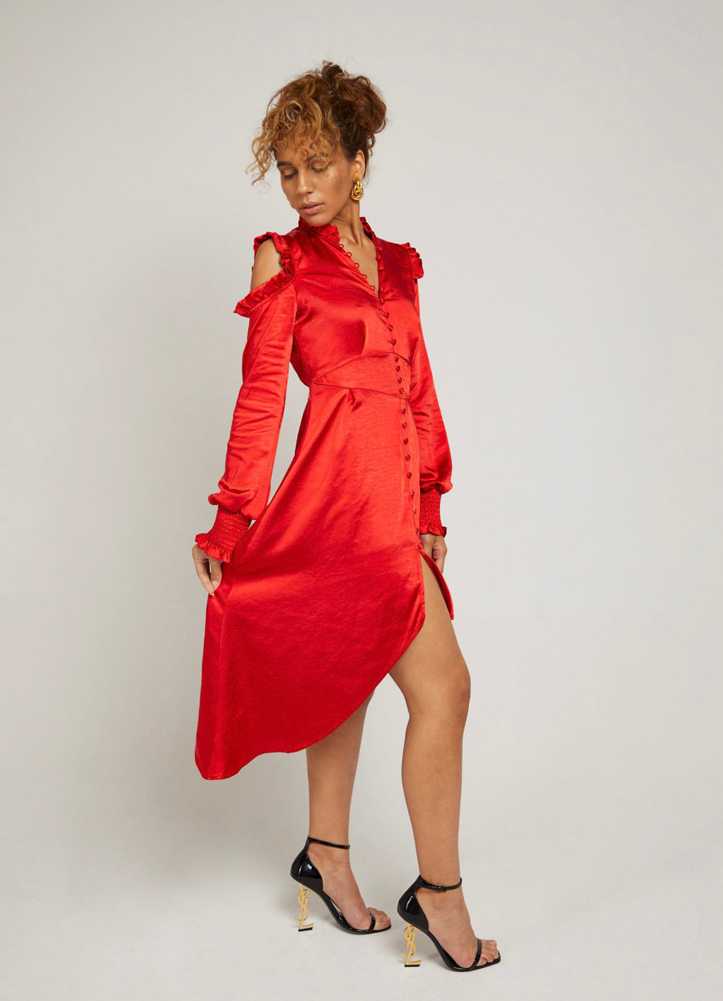Amalfi | Red Satin Dress
