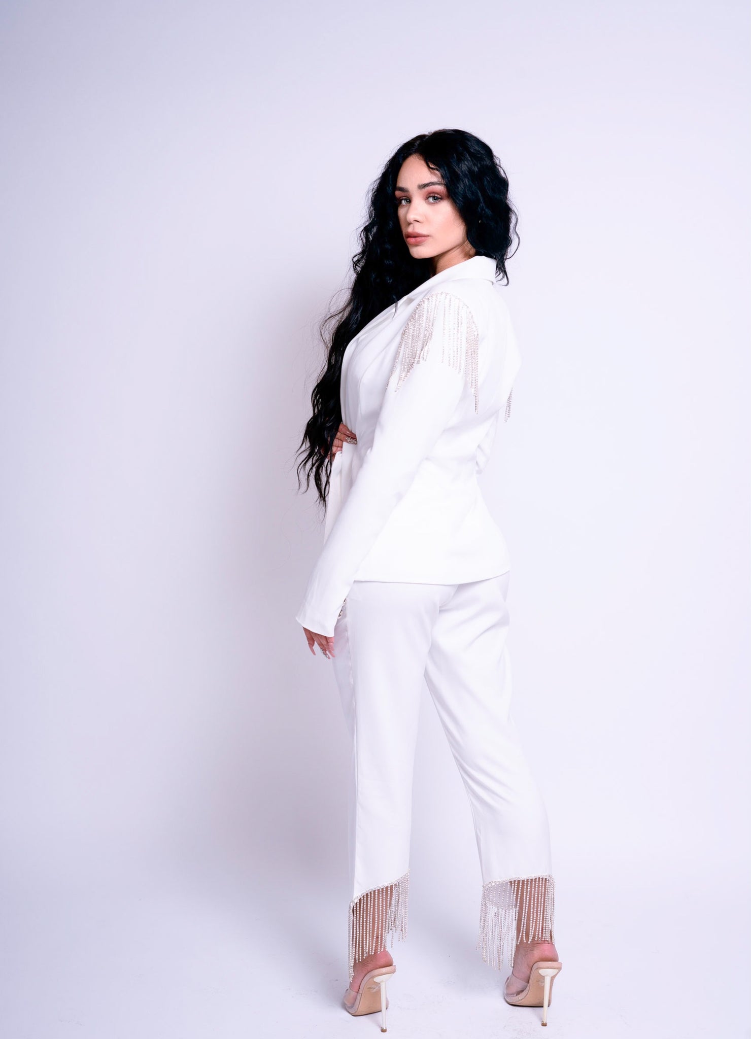 Minnelli | Crystal-Embellished Pant Suit