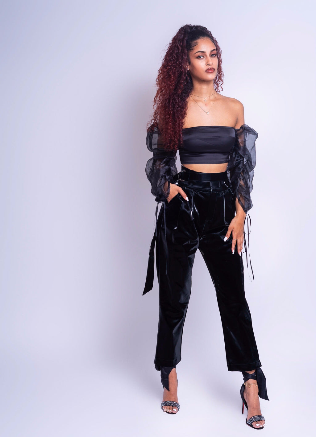 Aaliyah | Cold Shoulder Puff Sleeve Top