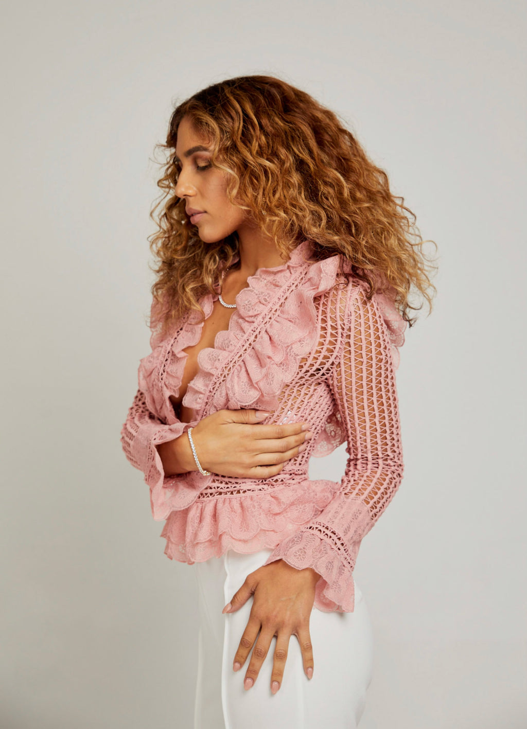 Blush | Mauve Ruffle Blouse