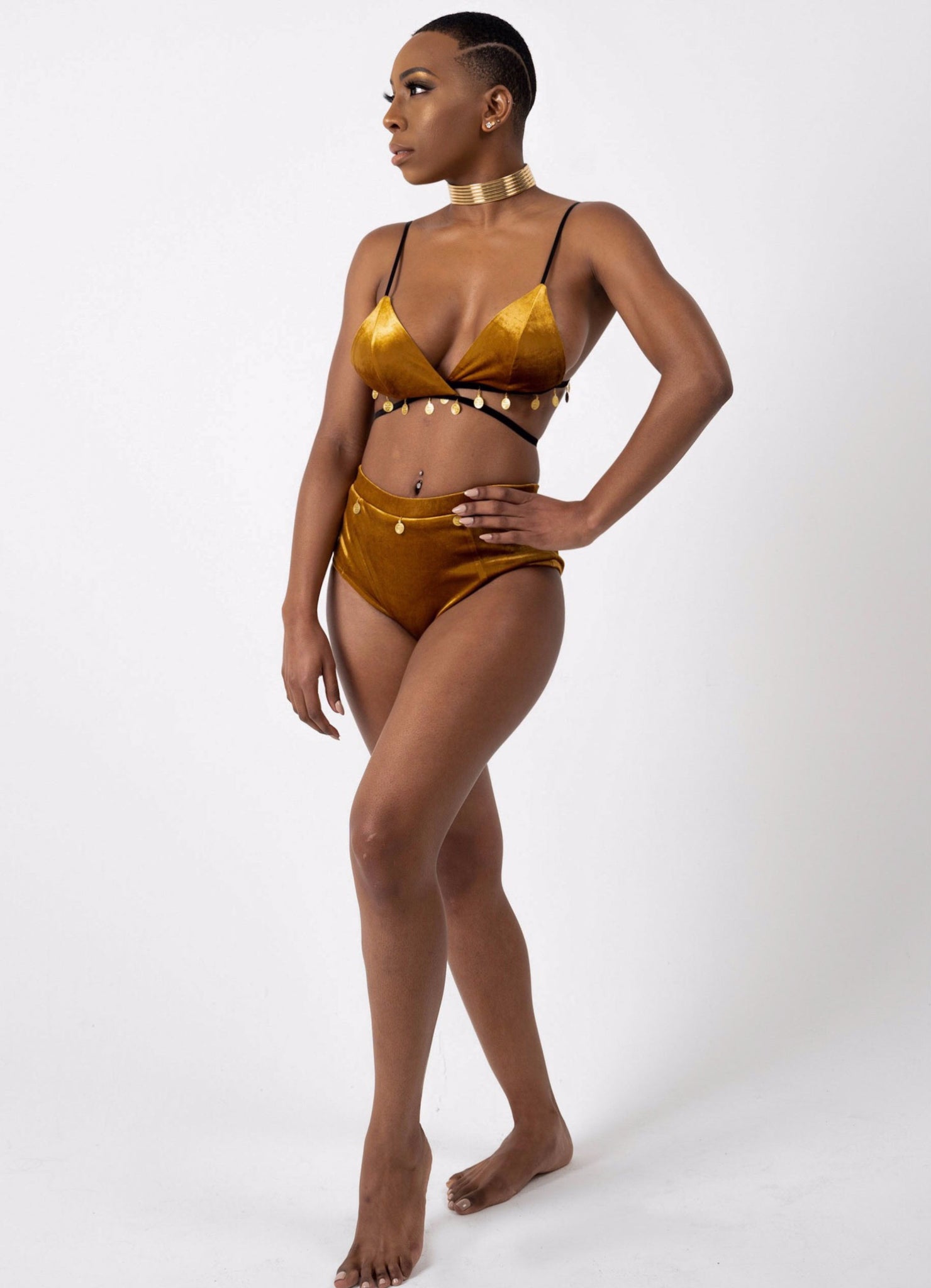 GoddessKini | Gold Velvet Bikini